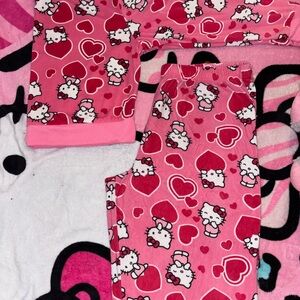 Sanrio Hello Kitty Pink and Red Pajama Set